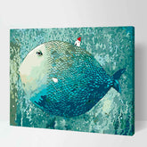 Paint by Numbers for Adults Animals Blue Fish